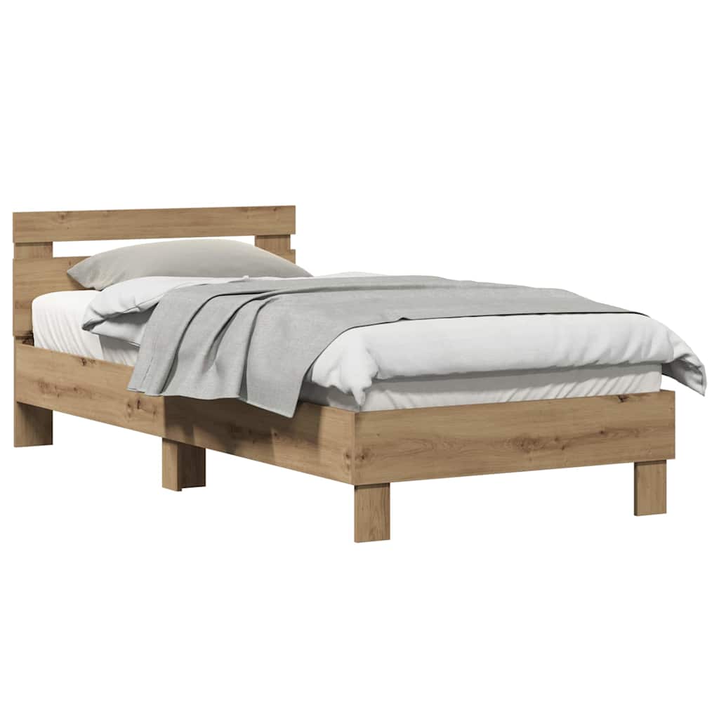 Bed Frame Artisan Oak 90 x 200 cm Engineered Wood